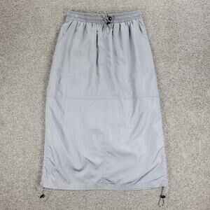 Wild Fable Midi Skirt Womens XS Gray Ruched Corded Outdoorsy Gorpcore Utility